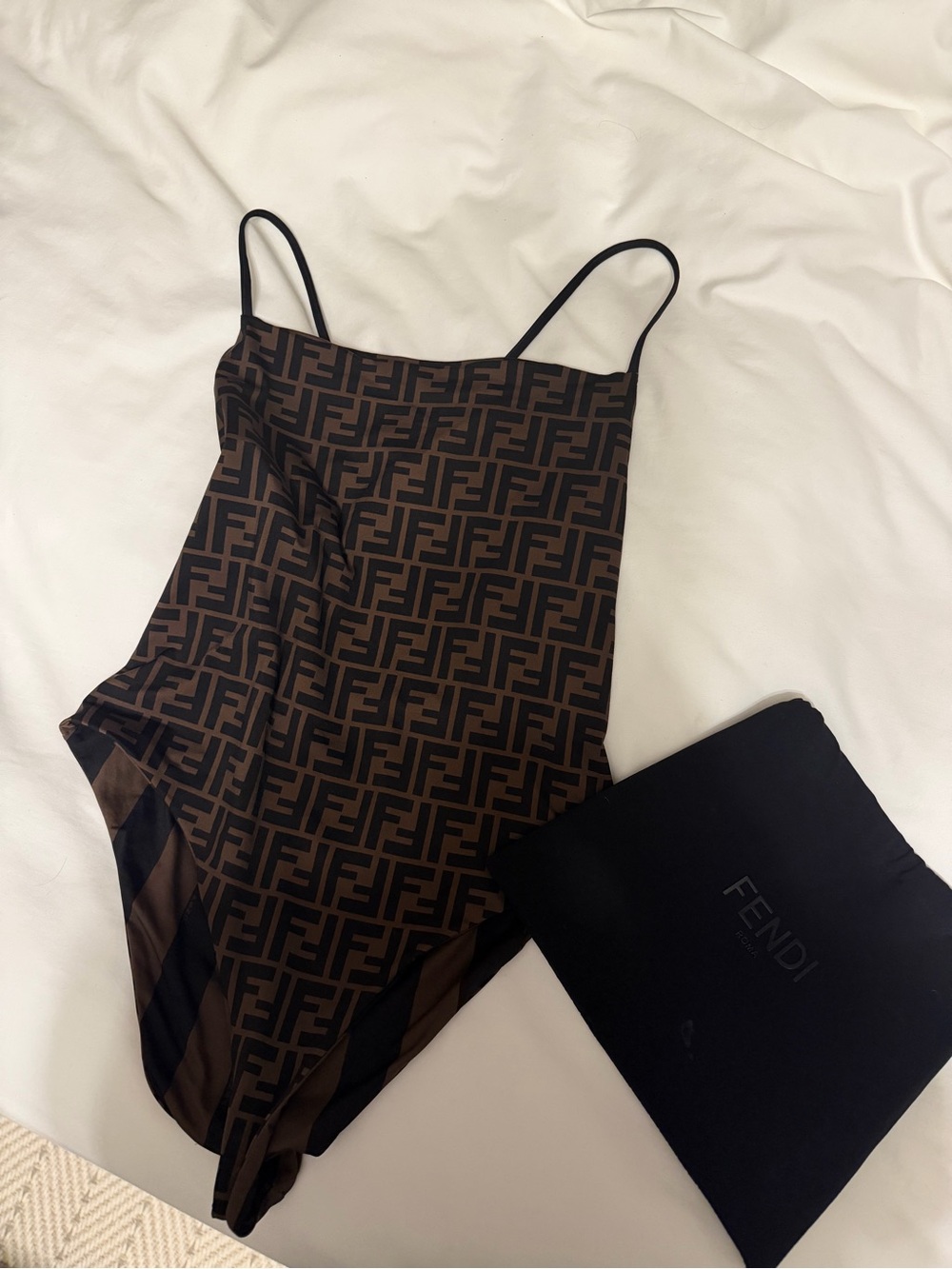 FENDI reversible 1 peice swimsuit square neck size 36 ( 2 / 4 )